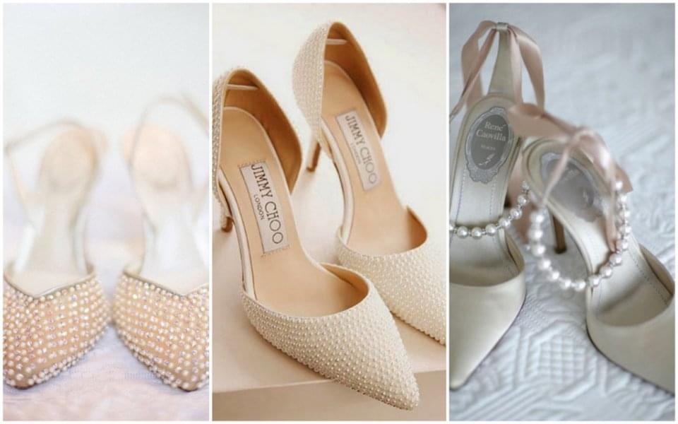 buty ślubne z perłami zdjęcie